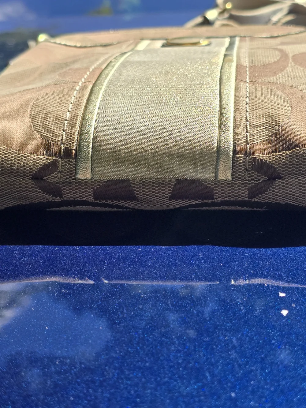 Coach Beige/Tan Signature Crossbody Bag with Adjustable Strap